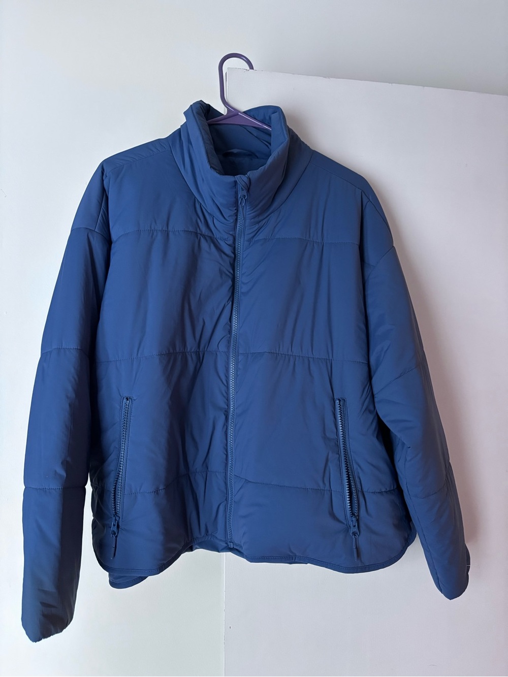 Lands End Commuter Blue Puffer Coat size XL Petite - comes with travel bag!